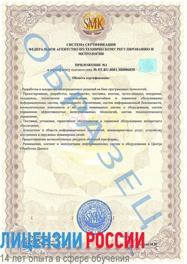 Образец сертификата соответствия (приложение) Рубцовск Сертификат ISO 27001
